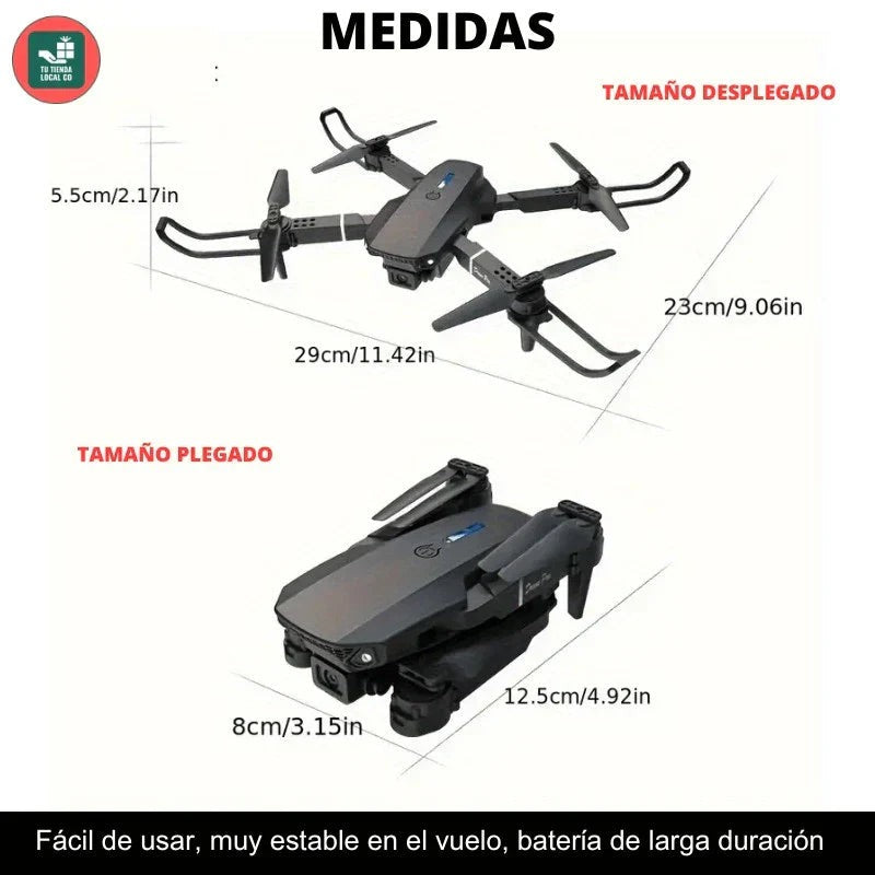 Dron Doble Camara 4k UltraFly +2 Baterías y Estuche GRATIS